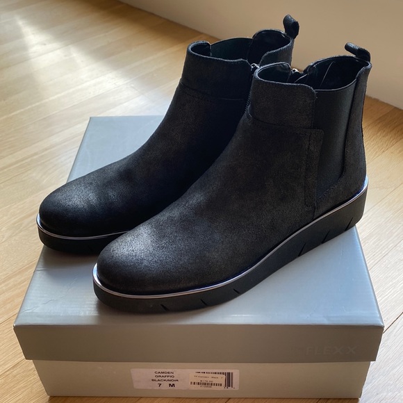 NWOT The FLEXX Womens Camden Black Graffio Chelsea Boots Size 7 - Picture 5 of 11